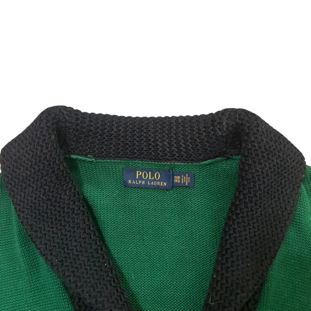 Polo Ralph Lauren Men Green Varsity Patch Shawl Cardigan Sweater 1XB Big & Tall - Picture 3 of 10